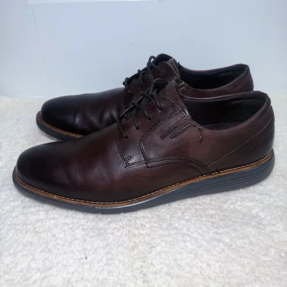 Rockport Total Motion City Plain Toe Men’s Brown Oxfords Shoes Size 12